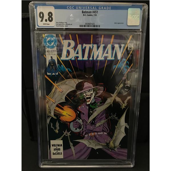 DC COMICS NO.451 BATMAN CGC GRADED 9.8