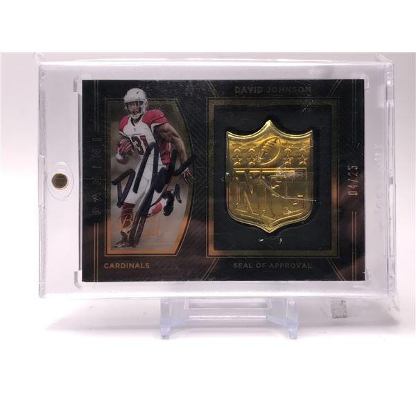 2016 PANINI BLACK GOLD #SA17 DAVID JOHNSON AUTO SEAL OF APPROVAL NUMBERED 04/25