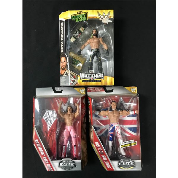 LOT OF 3 VINTAGE WWE FIGURES STILL IN SEALED BOXES