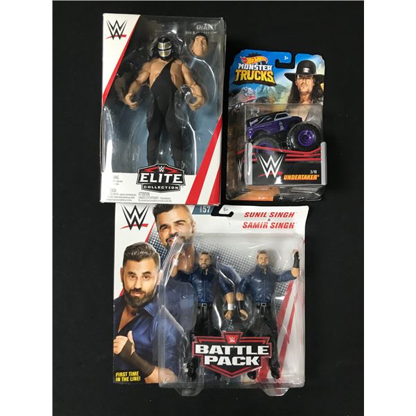 LOT OF 3 VINTAGE WWE FIGURES STILL IN SEALED BOXES