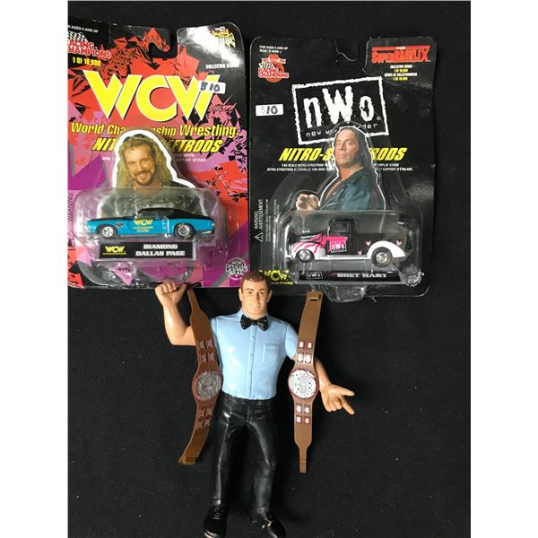 LOT OF WCW WRESTLING CARS AND FIGURE