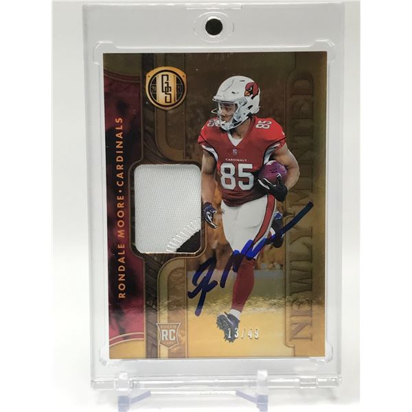 2021 PANINI #NMM-RM RONDALE MOORE NEWLY MINTED PATCH AUTO RC CARD NUMBERED 13/49