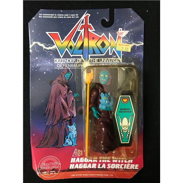 1984 BY/PAR VOLTRON HAGGAR THE WITCH ACTION FIGURE ON CARD