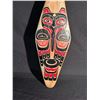 Image 2 : BEAUTIFULLY CARVED AND PAINTED DOUBLE SIDED RAVEN PADDLE BY XUUJ STAANG (BEAR PAW) 48" LONG