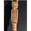 Image 2 : SPECTACULAR CARVED 4 FIGURE TALKING STICK BY XUUJ STAANG, 55" TALL