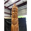 Image 2 : BEAUTIFULLY CARVED 97" TALL TOTEM POLE BY XUUJ STAANG (BEAR PAW)