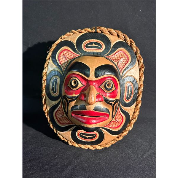 BEAUTIFULLY CARVED AND PAINTED MOON MASK BY XUUJ STAANG (BEAR PAW)