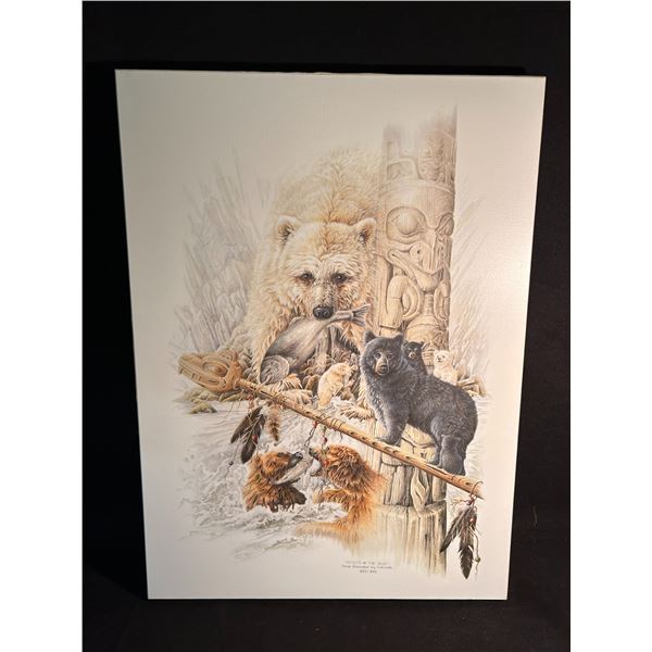 LIMITED EDITION 322/395 CANVAS GICLEE PRINT  SPIRTS OF THE BEAR  BY JUDY WILD, 30.5 X22 