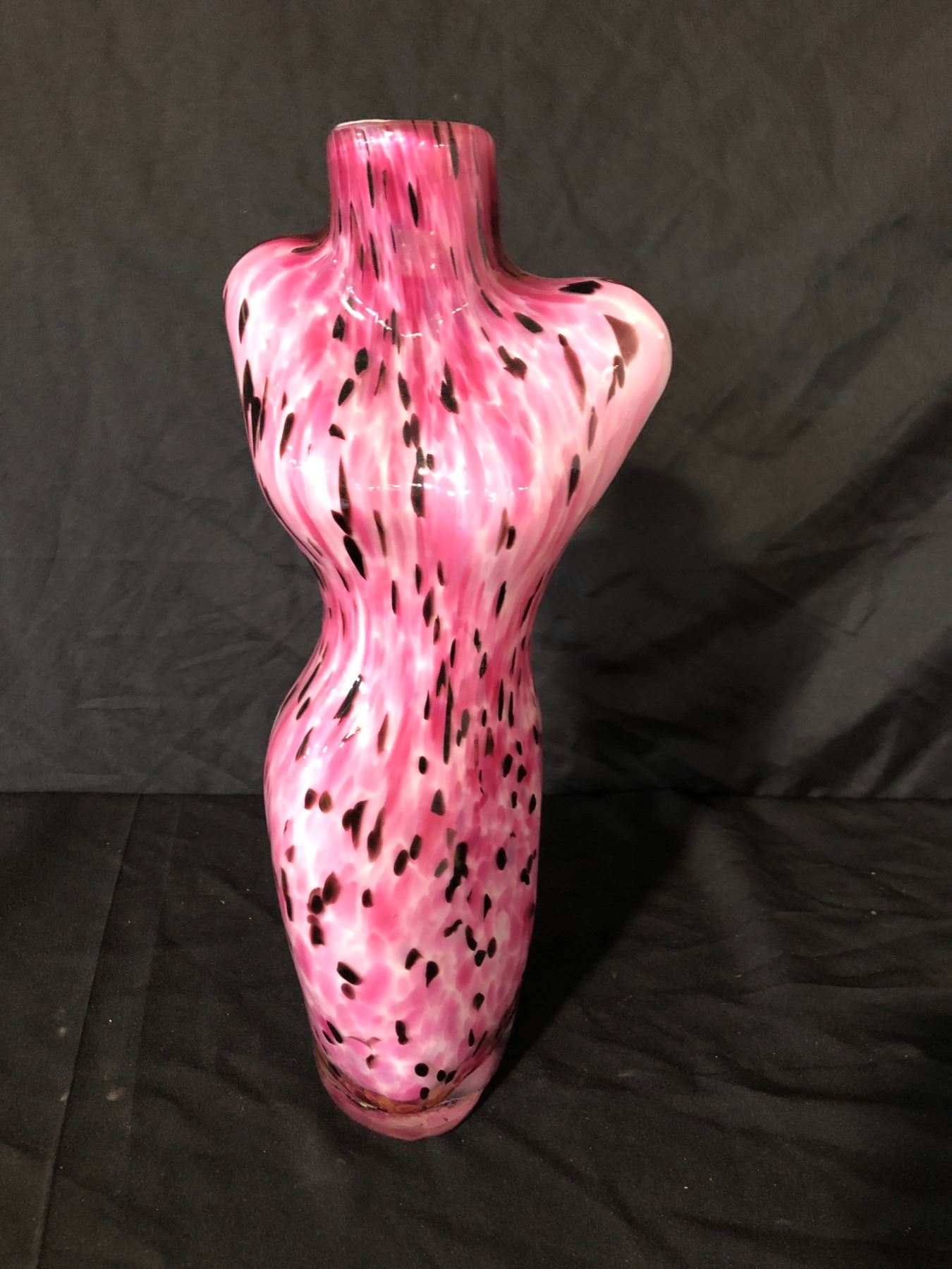 Pink Torso UNIQUE PINK MURANO STYLE GLASS LADIES TORSO FIGURE VASE 17