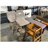 Image 2 : BABY HIGH CHAIR CHILDREN'S BENCH AND 3 BAR STOOLS