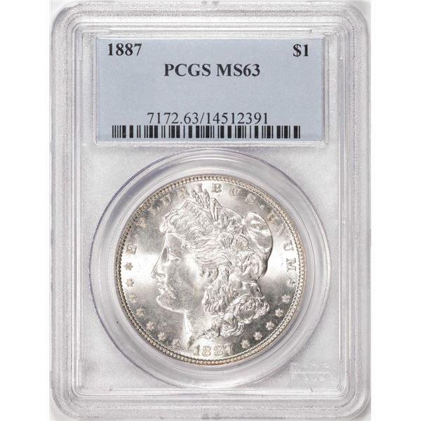 1887 $1 Morgan Silver Dollar Coin PCGS MS63