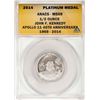 Image 1 : 2014 Proof 1/2 oz Platinum JFK Apollo 11 Anniversary Medal ANACS MS69