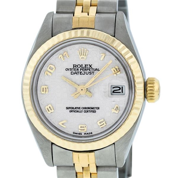 Rolex Ladies Two Tone Cream Jubilee Date Wristwatch