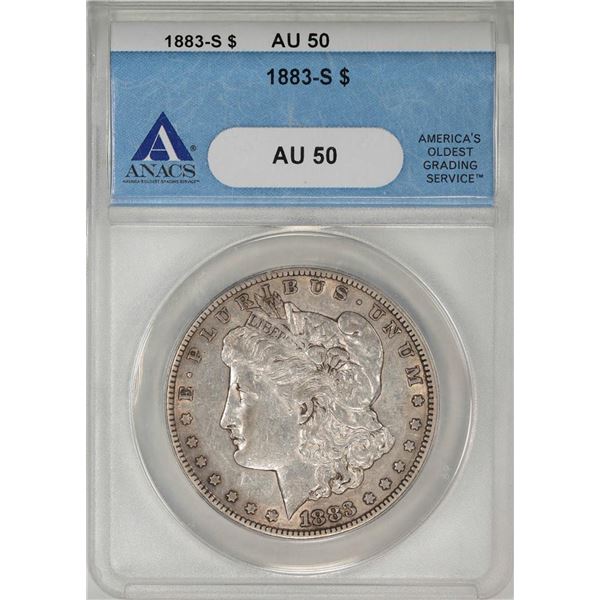 1883-S $1 Morgan Silver Dollar Coin ANACS AU50