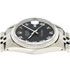 Image 8 : Rolex Mens Stainless Steel Black Roman Datejust Wristwatch