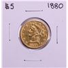 Image 1 : 1880 $5 Liberty Head Half Eagle Gold Coin
