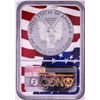 Image 2 : 2019-W $1 Proof American Silver Eagle Coin NGC PF70 Ultra Cameo Congratulations Flag