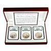 Image 1 : (3) 1923 $1 Peace Silver Dollar Coins NGC MS63/64/65 Prestige Set Binion Collection