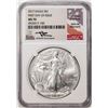 Image 1 : 2017 $1 American Silver Eagle Coin NGC MS70 First Day of Issue Mercanti Signed