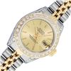 Rolex Ladies Two Tone Champagne Diamond Datejust Wristwatch