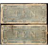 Image 2 : Lot of (2) 1864 $10 Confederate States of America Notes