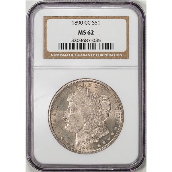 1890-CC $1 Morgan Silver Dollar Coin NGC MS62