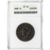 Image 1 : 1838 Coronet Head Large Cent Coin ANACS EF45