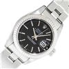Image 1 : Rolex Ladies Stainless Steel Black Index Datejust Wristwatch