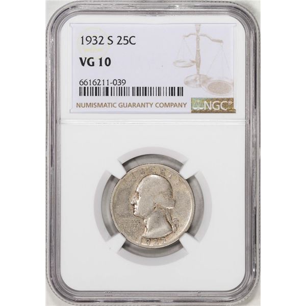 1932-S Washington Quarter Coin NGC VG10