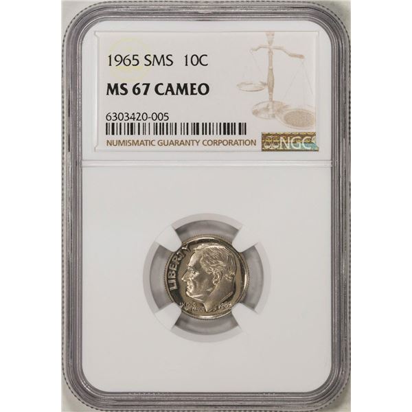 1965 SMS Roosevelt Dime Coin NGC MS67 Cameo