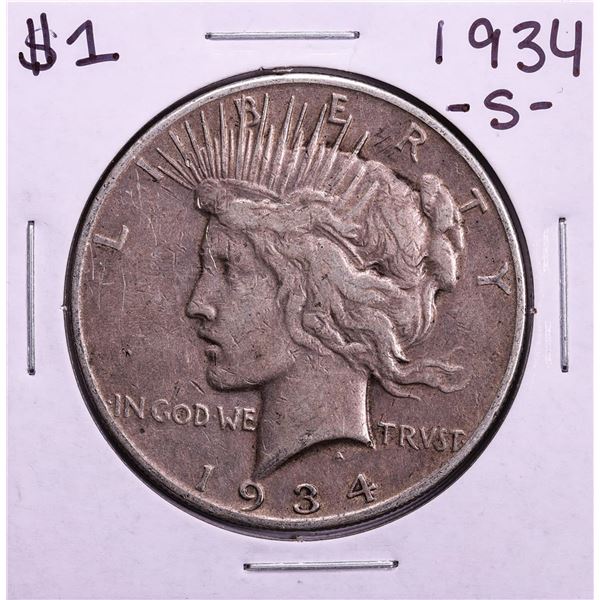 1934-S $1 Peace Silver Dollar Coin