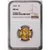 Image 1 : 1907 $5 Liberty Head Half Eagle Gold Coin NGC MS64