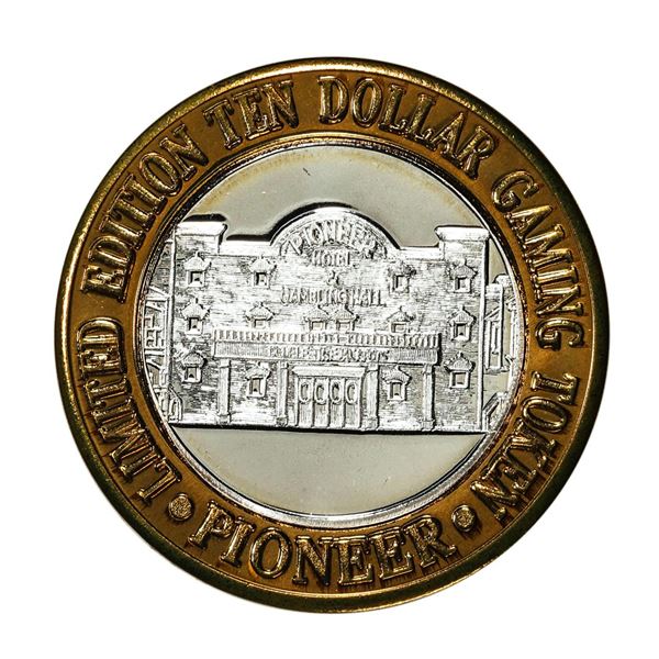 .999 Silver Pioneer Hotel & Gambling Hall $10 Casino Limited Edition Gaming Token