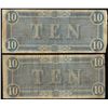 Image 2 : Lot of (2) 1864 $10 Confederate States of America Notes