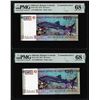 Image 1 : (2) Consecutive 2017 Djibouti 40 Francs Bank Notes PMG Superb Gem Uncirculated 68EPQ