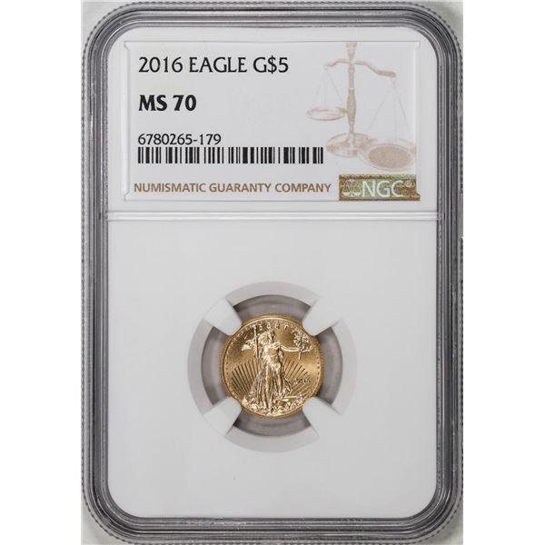 2016 $5 American Gold Eagle Coin NGC MS70