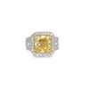 Image 1 : Platinum 7.47 ctw Fancy Light Yellow Diamond Ring