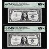 Image 1 : Consecutive 1957 $1 Silver Certificate Star Notes Fr.1619* PMG Superb Gem Unc. 68EPQ*