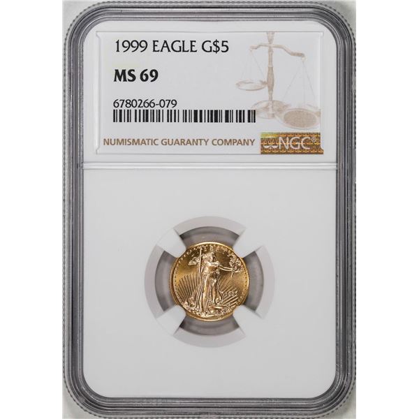 1999 $5 American Gold Eagle Coin NGC MS69