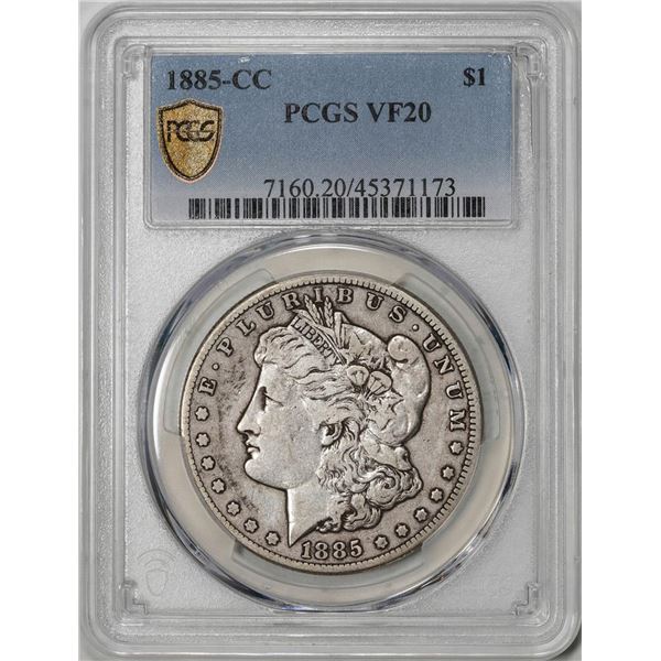 1885-CC $1 Morgan Silver Dollar Coin PCGS VF20