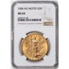 Image 1 : 1908 No Motto $20 St. Gaudens Double Eagle Gold Coin NGC MS64