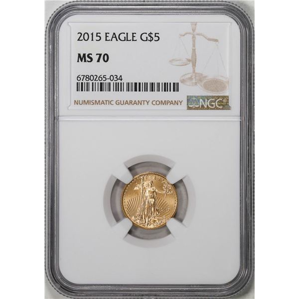 2015 $5 American Gold Eagle Coin NGC MS70