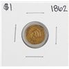 Image 1 : 1862 $1 Indian Princess Head Gold Coin