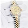 Image 3 : Rolex Mens Two Tone Champagne Index Ruby and Diamond Datejust Wristwatch