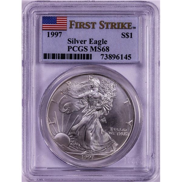 1997 $1 American Silver Eagle Coin PCGS MS68 First Strike