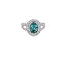 Image 1 : Natural Blue Zircon & Diamond Ring - Baranof Jewelers