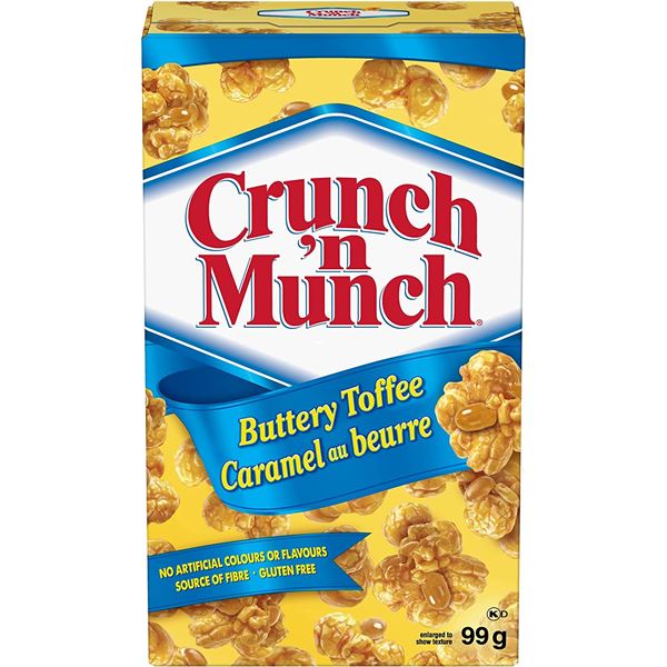NEW CASE OF 12 BOXES OF CRUNCH N MUNCH BUTTERY