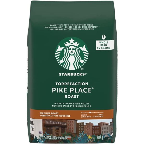 NEW 907G BAG OF STARBUCKS PIKE PLACE WHOLE BEAN