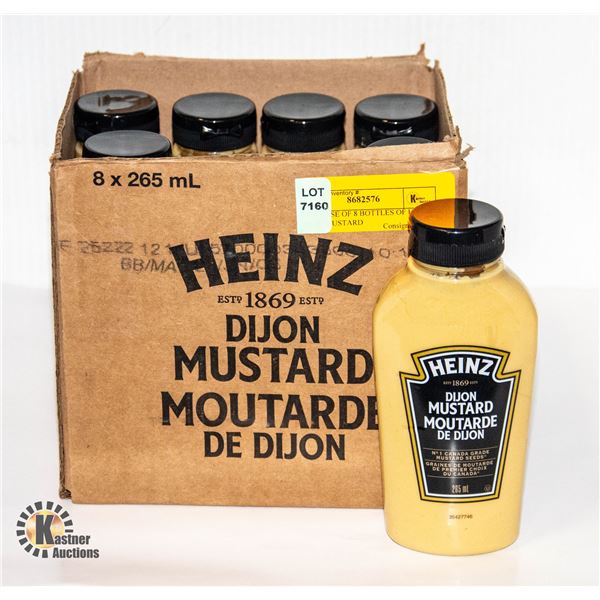 NEW CASE OF 8 BOTTLES OF HEINZ DIJON MUSTARD
