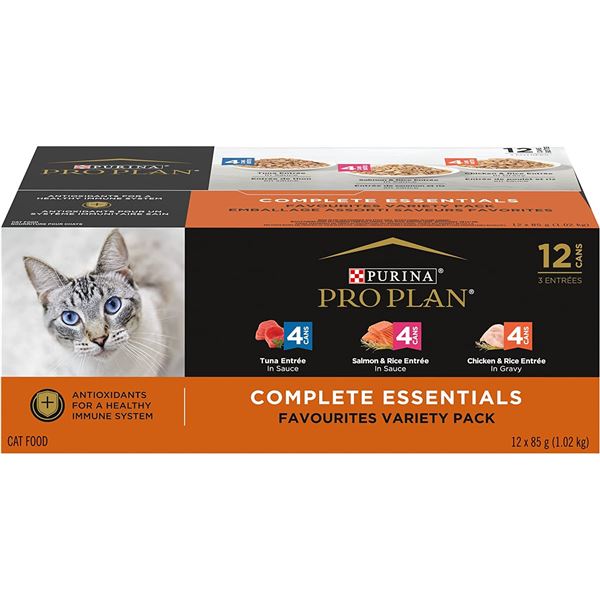 NEW CASE OF 12 PURINA PRO PLAN COMPLETE ESSENTIALS